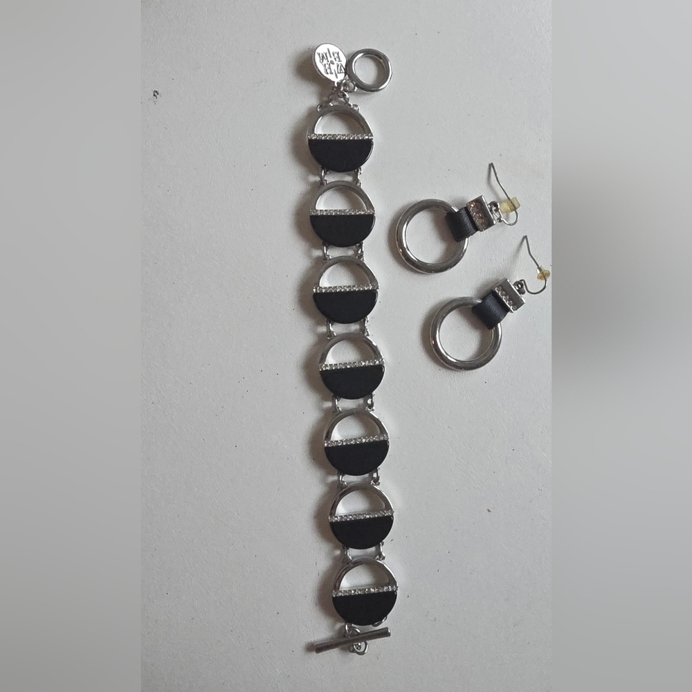 White House Black Market Black and Silver Bracelet Set